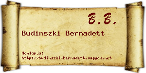 Budinszki Bernadett névjegykártya